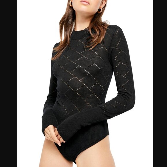 Free People What's the Pointelle Bodysuit M - Picture 1 of 6